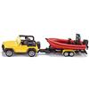 siku 1658, Jeep con gommone, Metallo e Plastica, Giallo e Rosso, Rimorchio rimovibile, Gommone galleggiante