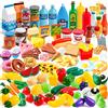 JOYIN 135 Pezzi in minatura Cibo Bevande Salse Giocattoli Alimenti per la Cucina dei Bambini Fai Finta di Giocare Mini Cibo Set