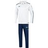 JAKO Tuta da uomo Striker 2.0 con cappuccio, bianco/blu marino, S, M9619