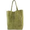 modamoda de T163 Borsa shopper da donna in pelle grande con tasca interna Made in Italy, Grigio 2021, L
