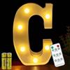 HONPHIER® Lettere lampada a forma di lettera con telecomando, lampada a LED, illuminazione lettera, luce notturna, decorazione per compleanno, festa, matrimonio (C)