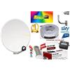 WEB ELETTRONICA KIT SATELLITE:PARABOLA 80 CM+LNB 2 USCITE+CAVO+FINDER+STAFFA+SPINOTTI