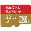 SanDisk Extreme Scheda di Memoria Micro SDHC 32 GB, 60MB/s, Classe 10 U3 UHS-I con Adattatore SD