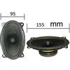 GENERAL CAR Coppia altoparlanti - casse ovali 95 x 155 mm 6X4'' 2 vie coassiali 50 W