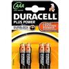 Duracell 40 batterie MINISTILO Duracell PLUS POWER AAA MN2400 LR03 - Confezione 10 blister x 4 pile ciascuno