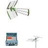 Offel + Teleco Kit antenna digitale terrestre DVBT UHF + VHF 4 elementi HD + miscelatore Offel filtro LTE + 5G fabbricazione Italiana