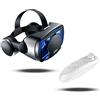 CoverTpu VR Occhiali 3D, Occhiali Virtuali 3D per Giochi e Film 3D, Blu-Ray lens Protection, con Auricolare e Wireless Bluetooth Telecomando, Compatibile con tutti gli Smartphone da 5 a 7 Pollici