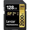 Lexar Professional Scheda SDXC, 128 GB, Velocità fino a 300 MB/s, 2000x, UHS-II/U3, con Lettore USB 3.0