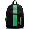 Invicta Jelek Zaino Scuola Media Ragazzo Ragazza, Scuola Superiore, Tinta Unita, Scomparto PC, Tasca Borraccia, nero verde