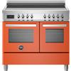 Ⓜ️🔵🔵🔵👌 BERTAZZONI PRO105I2EART - Cucina con piano induzione, 100 cm, ARANCIONE, forno elettrico doppio, Classe A