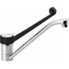 Miscelatore monoforo professionale per lavello con canna da 30 cm e leva nera da 30 cm