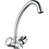 Edouard Rousseau - Miscelatore Lavabo Konfort - Rubinetto in ottone a becco mobile - Maniglie in metallo - 235 (altezza) x 145 (Saillie) mm - Cromato