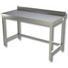 Ristoattrezzature Modello: 106312026,Tavolo in acciaio inox 180x70x95h cm su gambe con telaio e alzatina