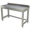 Ristoattrezzature Modello: 106312013,Tavolo in acciaio inox 50x70x95h cm su gambe con telaio e alzatina