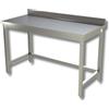 Ristoattrezzature Modello: 106312019,Tavolo in acciaio inox 110x70x95h cm su gambe con telaio e alzatina