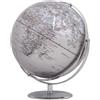 EMFORM Mappamondo Juri Silver - Diametro 30 cm / Altezza 36 cm - Argento