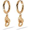 Mast Industria Italiana ORECCHINO MJ POST 333 CERCHIETTO ORO ROSA CON PENDENTE CUORI