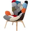 Konte.Design Poltroncina HAVANA imbottita in tessuto patchwork