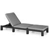 Keter Lettino Con Cuscini Reclinabile In Rattan 195x65xH22 Cm Grigio Antracite Daytona Keter