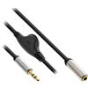 InLine 99253B - Cavo audio slim jack 3,5 mm ST/BU, con controllo volume, 0,25 m