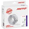 Meto Etichette per etichettatrice (22x16 mm, 2 righe, bianco, 12.000 pezzi, rimovibili, per Meto, Contact, Sato, Avery, Tovel, Samark, ecc.)