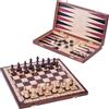 SQUARE GAME SQUARE - Gioco SENATORE - 3 in 1 - Scacchi in legno - Bckgammon - Dama - 40 x 40 cm