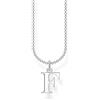Thomas Sabo Collana con lettera F in argento sterling 925, Argento, KE2015-001-21