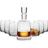 Krosno Set whisky | 1 × decanter 950 ml e 6 × bicchieri 300 ml | Collezione Fjord | Per casa, ristoranti e feste | Regalo per intenditori di whisky | Cristallo senza piombo