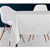 Soleil d'ocre Pavone Tovaglia, Poliestere, Bianco, 140 x 300 cm