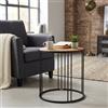 MIlani Home BARLY - tavolino industrial in acciaio e legno