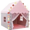 ELEpure Tenda per Bambini Cameretta, Tenda Gioco Bambina Capanna per Ragazza da Interno con Luci Palla & Stella Stringa, Casetta per Figliola‌ per Regalo di Natale (Rosa & Grigio,100×120×130cm)