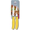 Victorinox Swiss Classic, set di due coltelli da bistecca gourmet con lama seghettata, lavabili in lavastoviglie, giallo