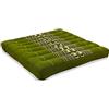 livasia cuscino coprisedia grande, cuscino per pavimento indoor/outdoor, cuscino meditazione yoga, mobili in pallet, cuscino impunturato per sedia e panchina 50x50x6cm (Verde/Elefanti)