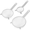 Westmark Set di Setacci, 3 Pezzi, Colino per il Tè ø 8 cm + Colini per la Casa 14 cm + 18 cm, Spezial, Plastica, Bianco, 128722E6