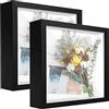 sunmeg 2Pcs Cornice 3D Profonda Cornice 20 x 20 cm Cornici per Foto per Oggetti fino a 3 cm- Cornici di Forma Quadrata da Hppendere a Parete o da Scrivania