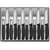 Victorinox Swiss Classic, set di posate da 12 pezzi, per sei persone, composto da 6 coltelli da bistecca e 6 forchette, nero