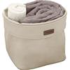 Ordinett Cestino Portaoggetti in Tessuto per Bagno, D28 cm, Beige
