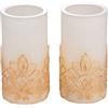 Pauleen Paulmann Cosy Charm-Candela di cera Pauleen Candle 48249-Candela batteria e funzione, timer 6H, colore: bianco/oro, Insieme di 2