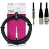 GEWA Cavo d'inserzione Pro Line 3m, nero, spina REAN, 1x jack stereo da 6,3 mm - 1x XLR (m) e 1x XLR (f), 190735