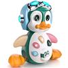 MOONTOY Giochi Musicali Bambini 1 Anno per Gattonare con Musica e luci, Pinguino per Neonati 6-12 Mesi, Regali di Compleanno Educativi Precoci 6 9 12 24 Mesi più
