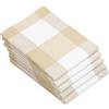 ZOLLNER 5 strofinacci in cotone - canovacci da cucina 50x70 cm - aiutanti super assorbenti a quadretti beige e bianchi - lavabili a 60°C - qualità gastronomica - certificato OEKO TEX (R)