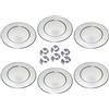 c|h|g chg 294F-67 - Set Sottopiatti e Anelli per tovaglioli, Acciaio Inox, Colore Argento, 6 Sottopiatti e 6 Anelli
