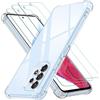 iVoler Cover per Samsung Galaxy A53 5G, Antiurto Custodia con Paraurti in TPU Morbido e 3 Pezzi Pellicola Vetro Temperato, Ultra Sottile Trasparente Silicone Protettiva Case