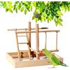 CHSEEO Supporto per Pappagallo Portatile da Tavolo con Scala Altalena, Supporto per Uccelli in Legno, Palestra, Legno persico, Giochi per Uccelli per Esercizi, 28 x 22 x 23 CM