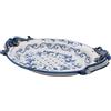 CERAMICHE CALTAGIRONE Centrotavola ceramica ovale Grande Blu cm 55