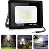 Blivrig 30W Faretto LED da Esterno, Faro LED Esterno Bianco Caldo 3000K, 3000LM Faro LED Parete, Impermeabile IP66 Luce di Sicurezza per Cortile Cantiere Giardino