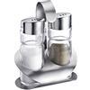 Westmark Set sale e pepe, 3 pz., Capacità: 40 ml l'uno, Acciaio inox/Vetro, Wien, Argento/Trasparente, 65022260