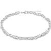 amor Bracciale Donna 21 cm Infinito Cuori 925 Argento Rodio Zirconia Bianco