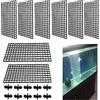 ZDNT 8 Pezzi Divisori per Acquario Griglia del filtro dell'acquario Divisore per acquari in plastica con 10 di Clip Ventosa per Mantenere Pesci Diversi dalla Lotta e Separare Il Pesce (Nero)