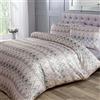 Sleepdown Chevron Jacquard Zig Zag - Set copripiumino con federe, motivo a righe geometriche, colore: rosa e grigio morbido (220 x 260 cm)